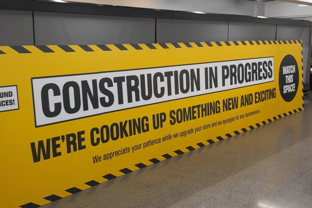 Pak N Save Corflute Construction Sign's