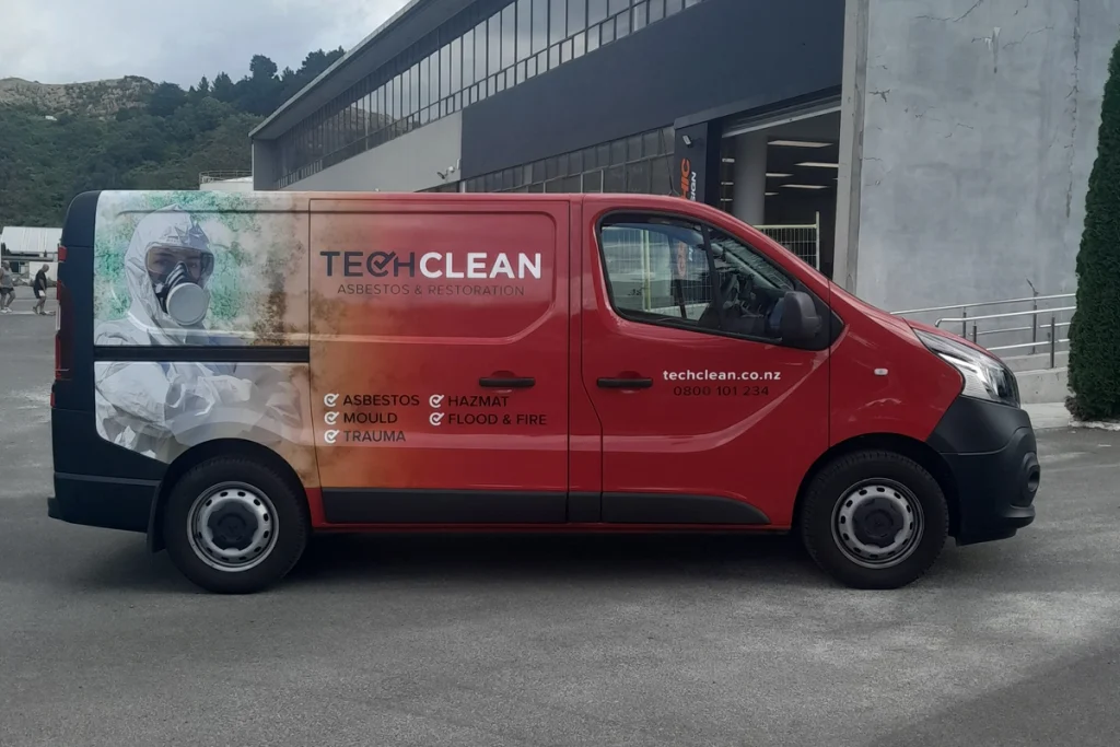 TechClean Red Van Signage